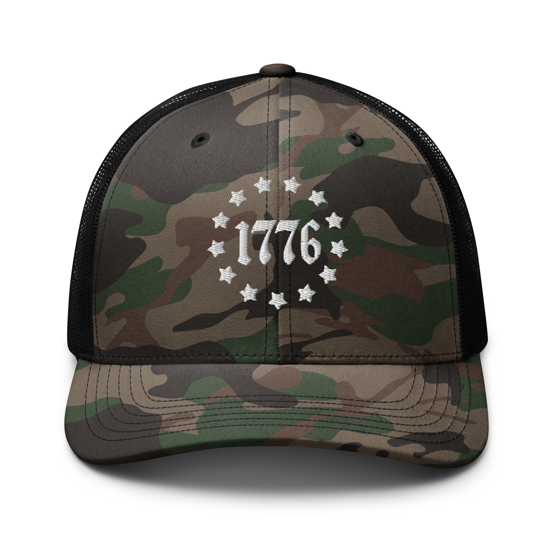Camo 1776 Betsy Stars – Custom Patriotic Snapback Trucker Hat  Infidel Collective