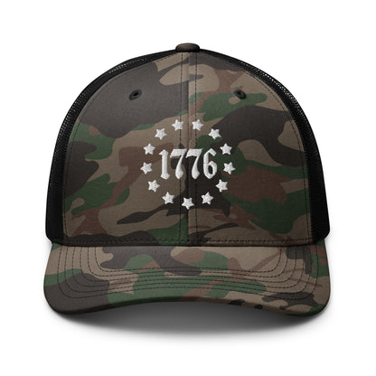 Camo 1776 Betsy Stars – Custom Patriotic Snapback Trucker Hat  Infidel Collective