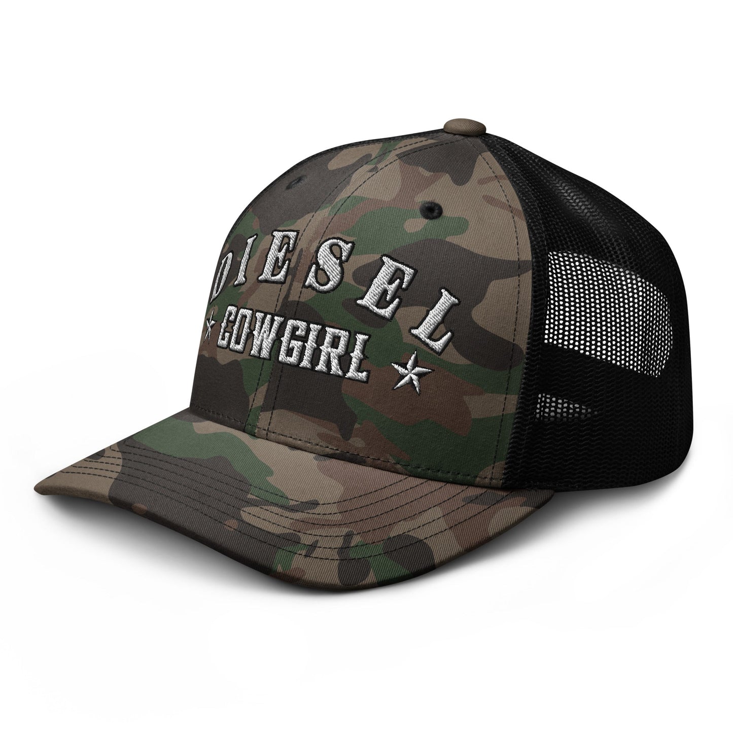Hats  Custom Diesel Cowgirl Camo Hat – Snapback Trucker Cap for Diesel Gang Women Infidel Collective