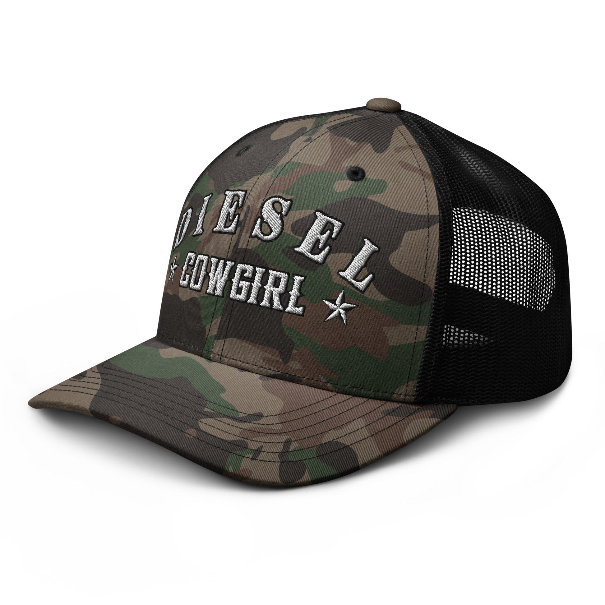 Hats  Custom Diesel Cowgirl Camo Hat – Snapback Trucker Cap for Diesel Gang Women Infidel Collective