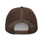 Camo Brown, snapback hat, with embroidered Call to Arms, back view