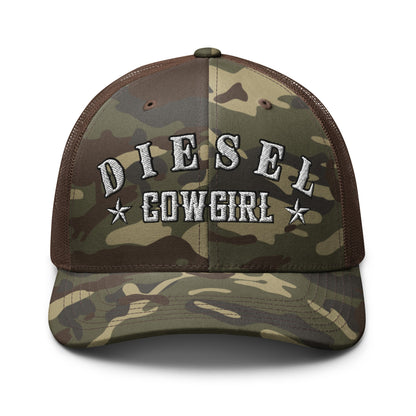 Hats Camo-Brown Custom Diesel Cowgirl Camo Hat – Snapback Trucker Cap for Diesel Gang Women Infidel Collective