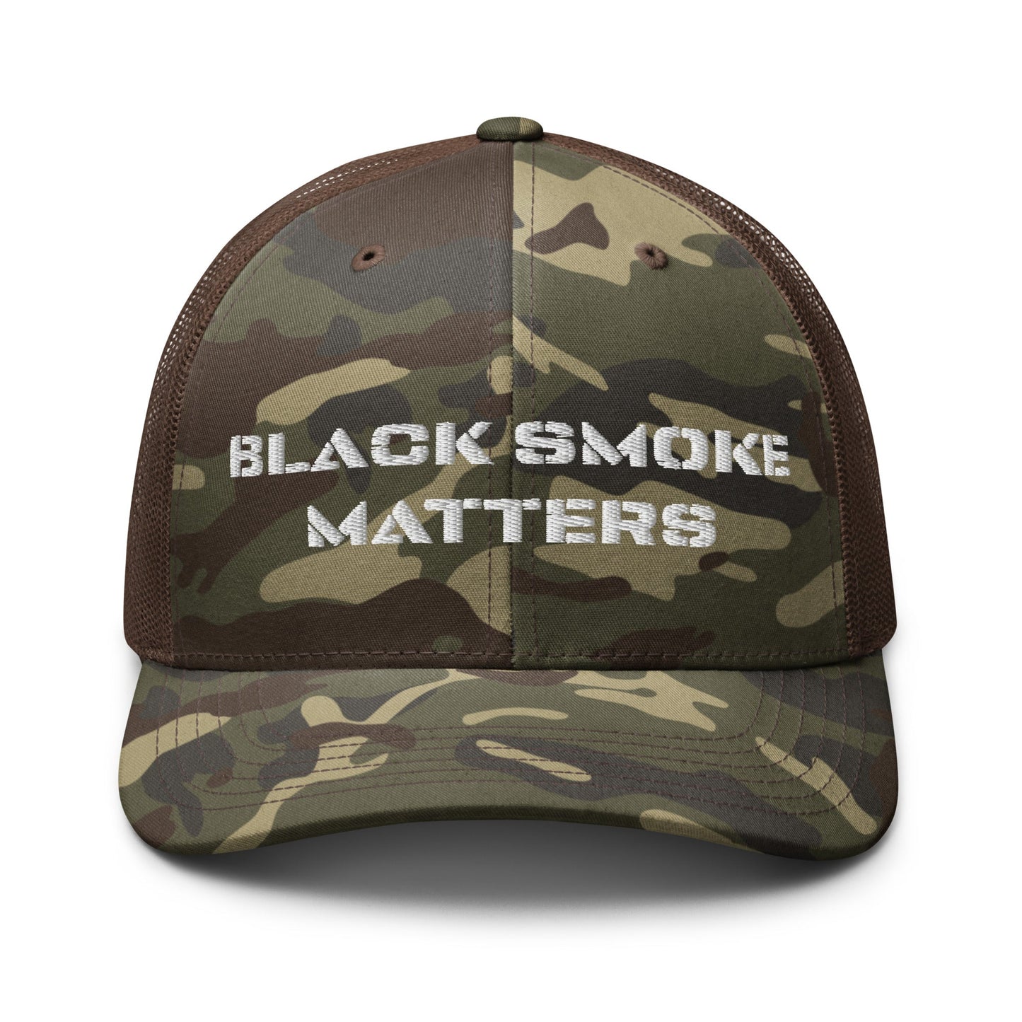Hats Camo-Brown Snapback Custom Trucker Hat to Rock – Black Smoke Matters Camo Hat Infidel Collective