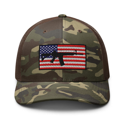 Old Glory AR15 Camo Classic Otto Trucker Hat  Infidel Collective
