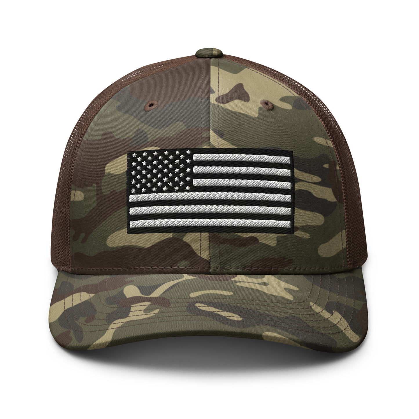 Monochrome US Flag Camo Patriotic Hat - Custom Snapback Trucker Caps  Infidel Collective