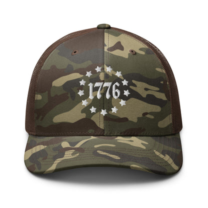 Camo 1776 Betsy Stars – Custom Patriotic Snapback Trucker Hat  Infidel Collective