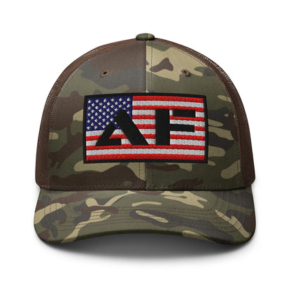 American Freedom AF Flag Camo Classic Otto Trucker Hat  Infidel Collective