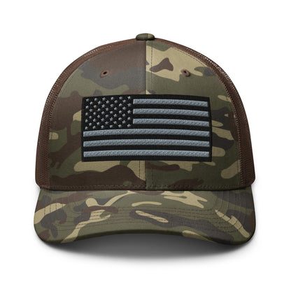 Camo Tactical USA Flag - Custom Patriotic Snapback Trucker Hats  Infidel Collective