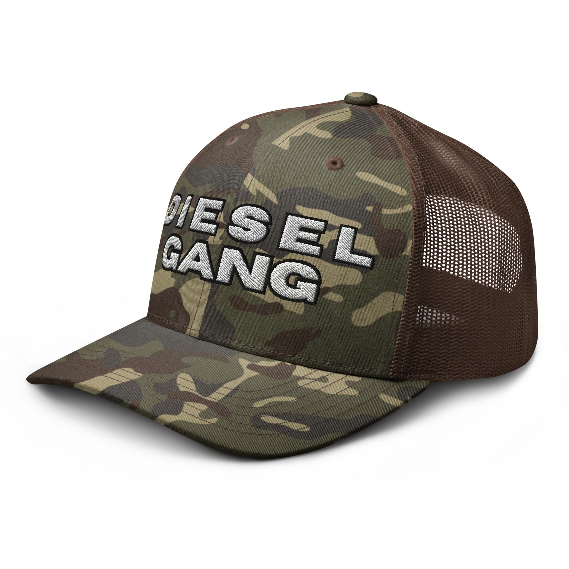 Hats  Snapback Custom Trucker Hat – Diesel Gang Camo Edition for Rugged Style Infidel Collective