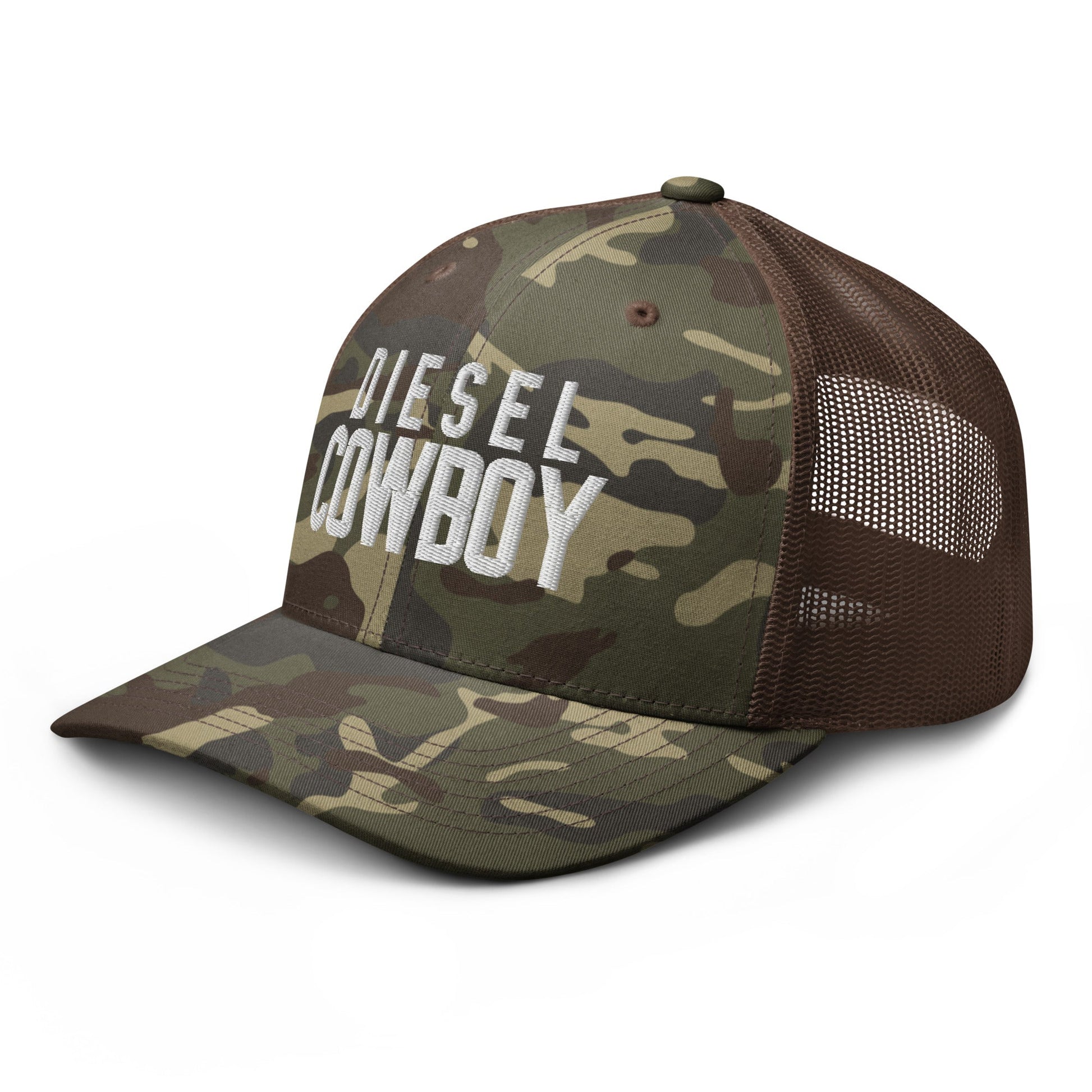 Hats  Snapback Custom Trucker Hat to Boost In – Diesel Cowboy Camo Edition Infidel Collective