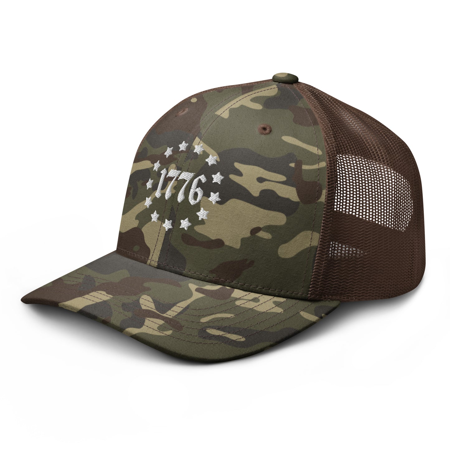 Camo 1776 Betsy Stars – Custom Patriotic Snapback Trucker Hat  Infidel Collective