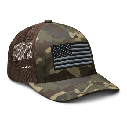 Camo Tactical USA Flag - Custom Patriotic Snapback Trucker Hats  Infidel Collective