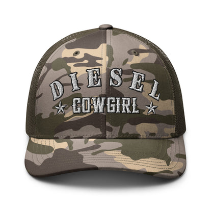 Hats Camo-Olive Custom Diesel Cowgirl Camo Hat – Snapback Trucker Cap for Diesel Gang Women Infidel Collective