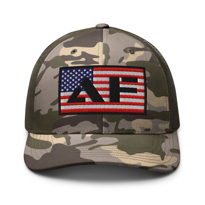 American Freedom AF Flag Camo Classic Otto Trucker Hat  Infidel Collective