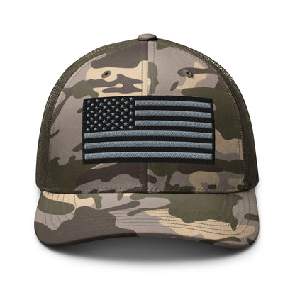 Camo Tactical USA Flag - Custom Patriotic Snapback Trucker Hats  Infidel Collective