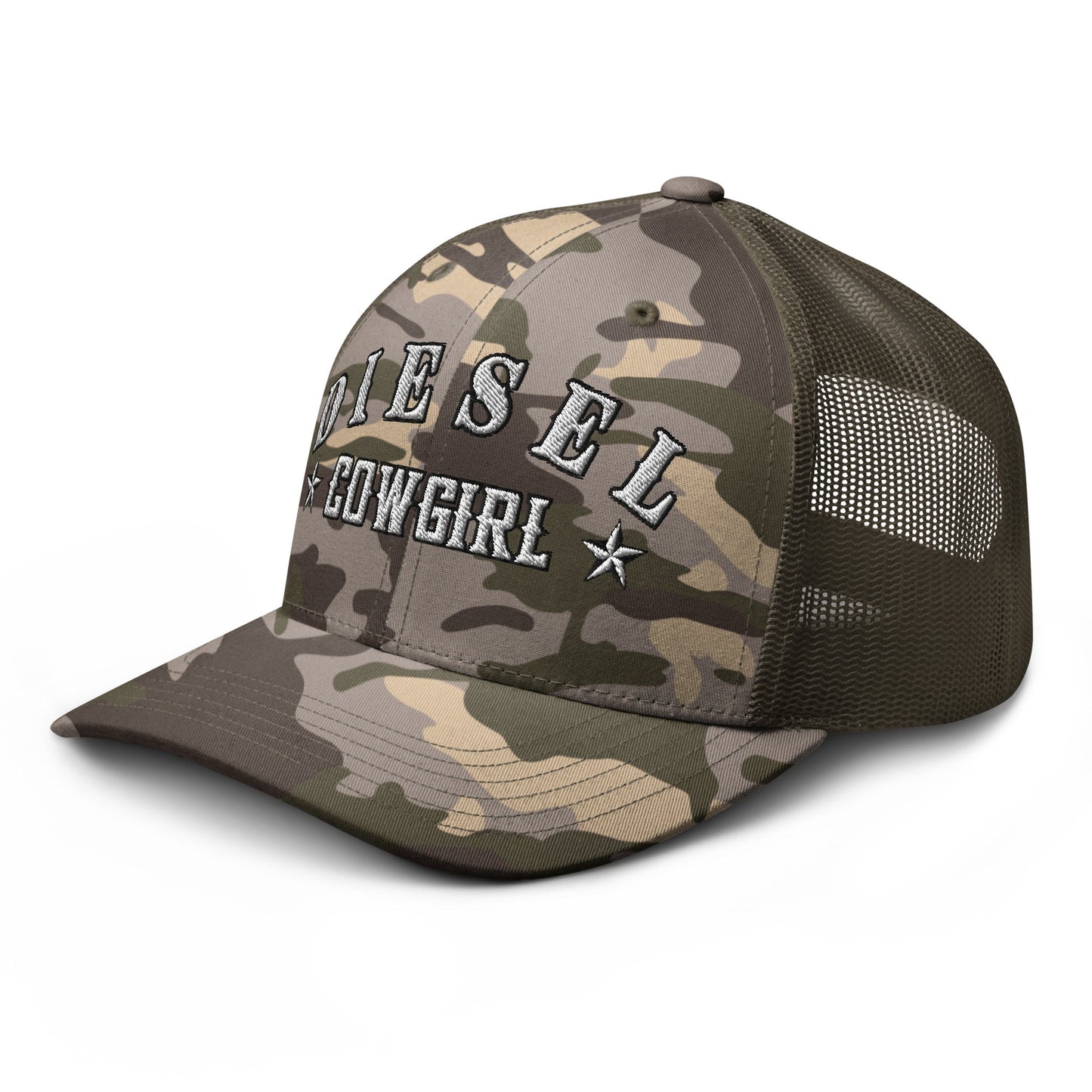 Hats  Custom Diesel Cowgirl Camo Hat – Snapback Trucker Cap for Diesel Gang Women Infidel Collective