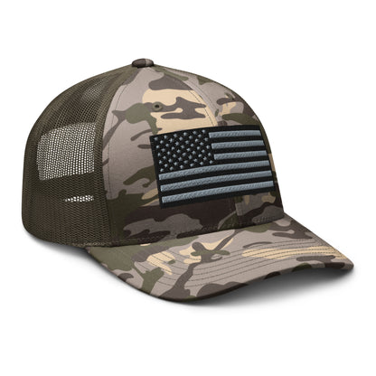 Camo Tactical USA Flag - Custom Patriotic Snapback Trucker Hats  Infidel Collective