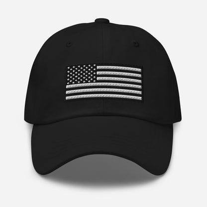 Embroidered Black and White USA Flag Classic Ball Cap – Patriotic Hat in 11 Colors  Infidel Collective