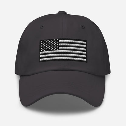 Embroidered Black and White USA Flag Classic Ball Cap – Patriotic Hat in 11 Colors  Infidel Collective