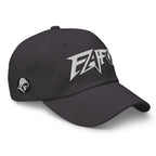 Dark Grey dad hat with embroidered FAFO Power design, right front view