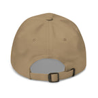 Khaki dad hat, back view of Black and White American Flag Dad Hat