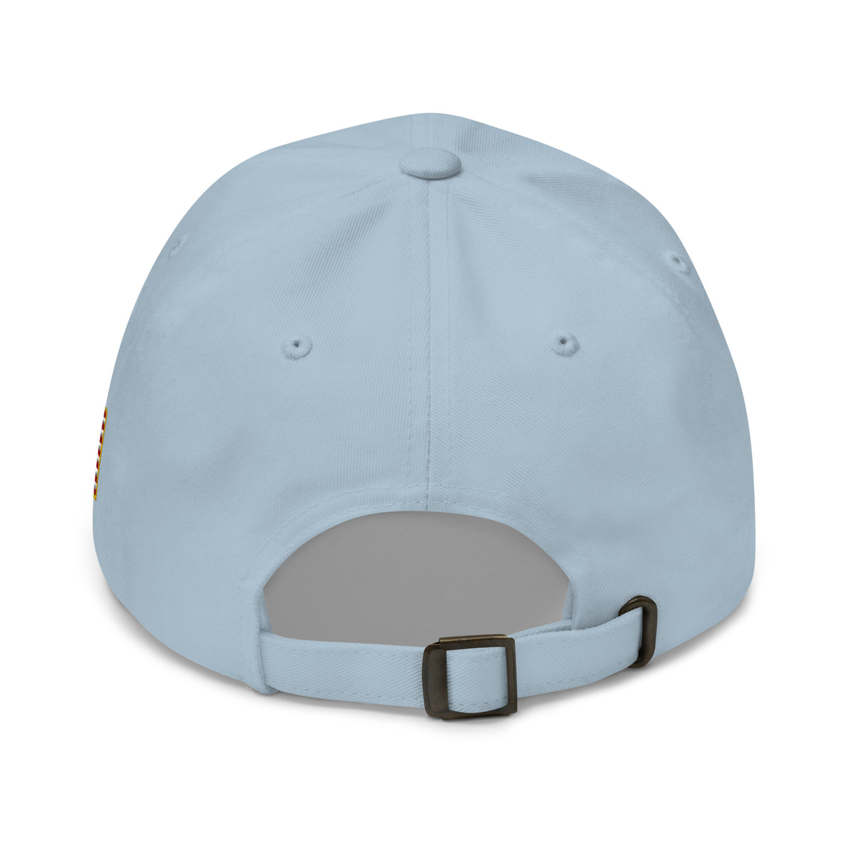 Light Blue dad hat with embroidered FAFO Power design, back view