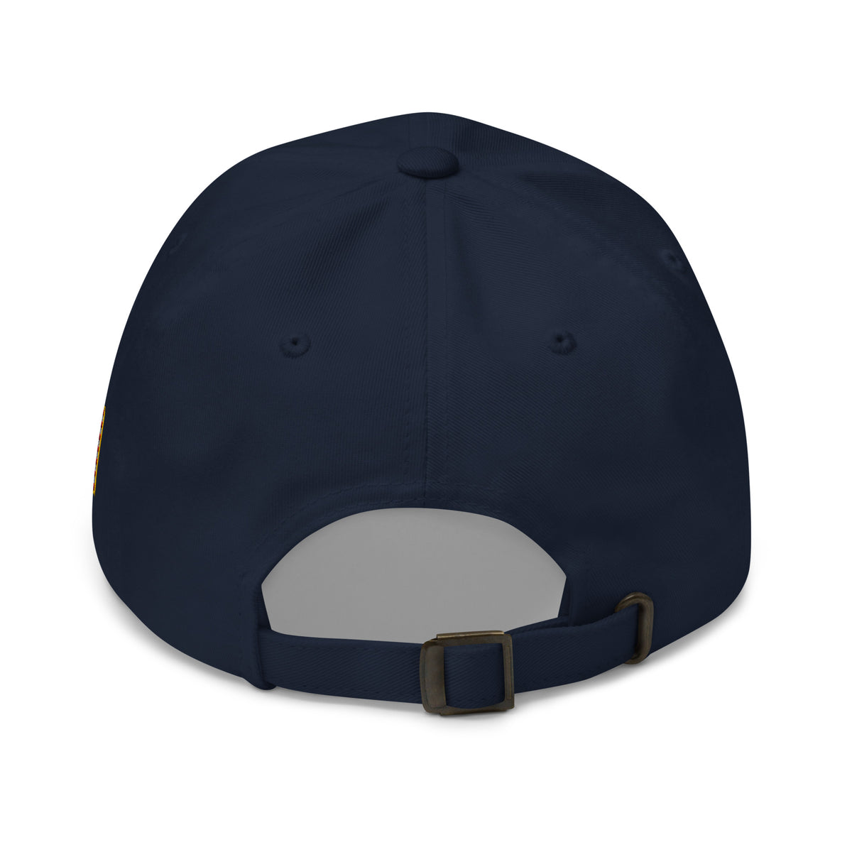 Navy dad hat, back view of Black and White American Flag Dad Hat