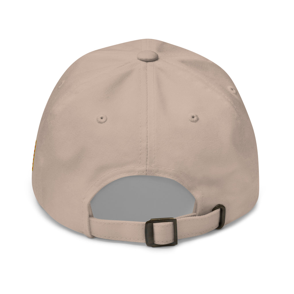 Stone dad hat, back view of Black and White American Flag Dad Hat