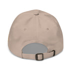 Stone dad hat, back view of Black and White American Flag Dad Hat