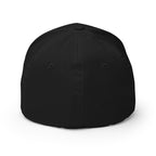 Back view of black Infidel Cobra King Flexfit hat