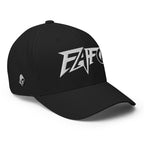 Right-front view of black FAFO Power Flexfit hat