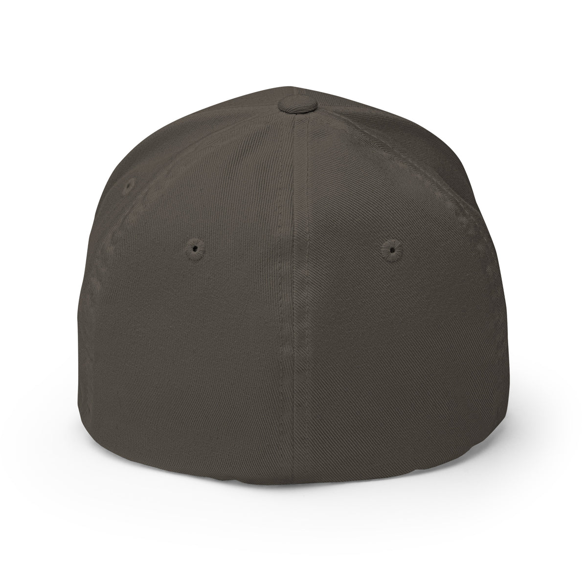 Back view of dark grey Infidel USA Flag Cobra Flexfit hat