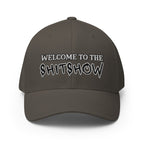 Gray cap with 'WELCOME TO THE SHITSHOW.' text on a white background