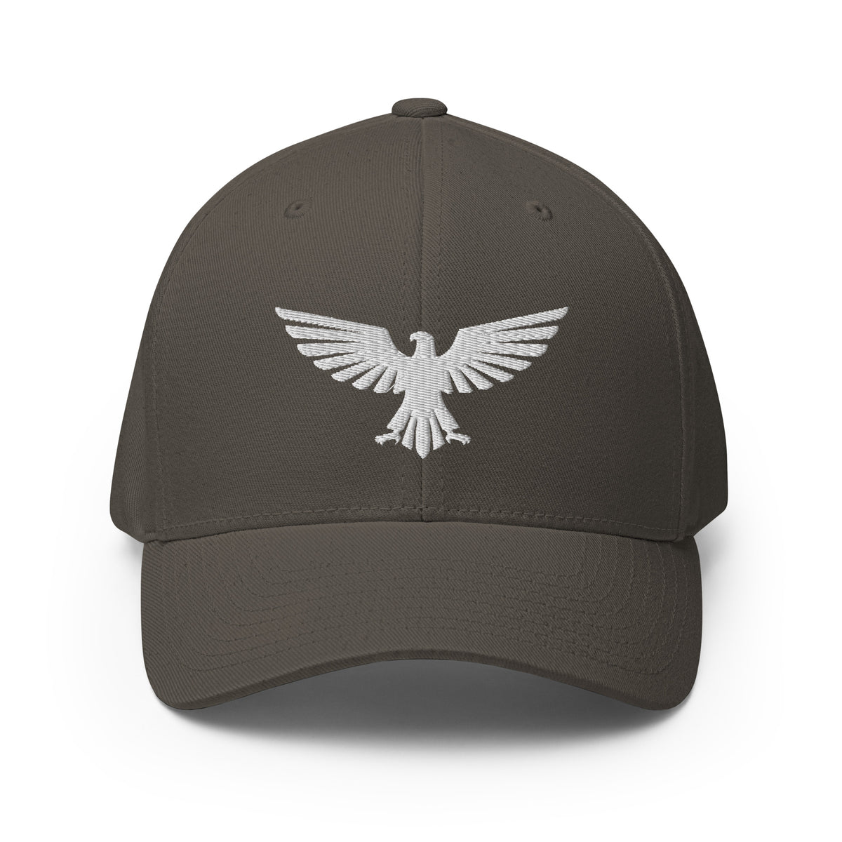 Front view of dark grey Bold American Eagle Flexfit hat