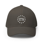 Front view of dark grey 1776 Betsy Ross Stars Flexfit hat