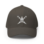 Dark Grey structured Flexfit cap, front view with Call to Arms embroidery