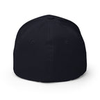 Old Glory American Flag Flexfit Hat in Dark Navy, back view