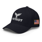 Black cap with 'Patriot' text and eagle emblem on a white background
