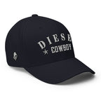 Dark Navy structured Flexfit cap with embroidered Diesel Cowboy design, right front view