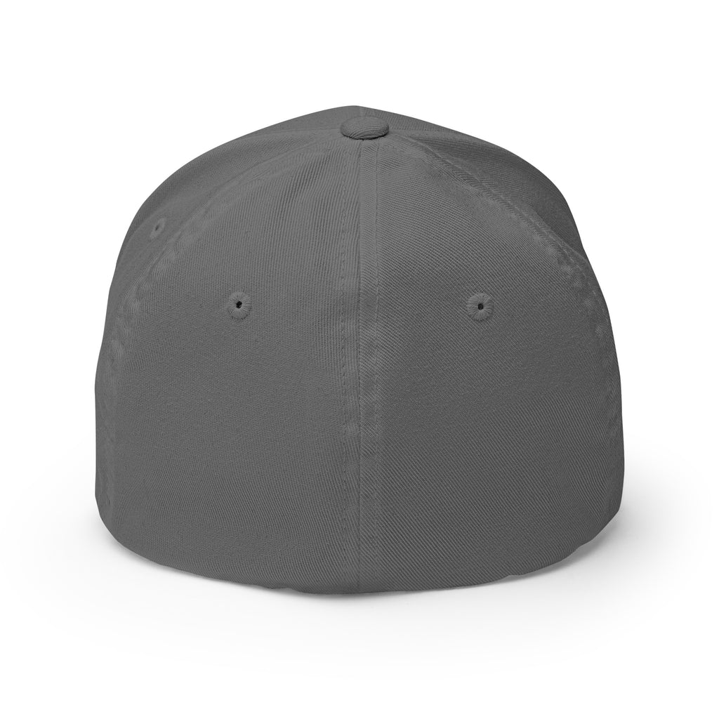 Back view of grey Infidel Cobra King Flexfit hat