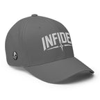 Right-front view of grey Infidel Spike Flexfit hat