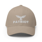 Beige cap with 'patriot' logo on a white background