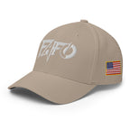 Left-front view of khaki FAFO Power Flexfit hat