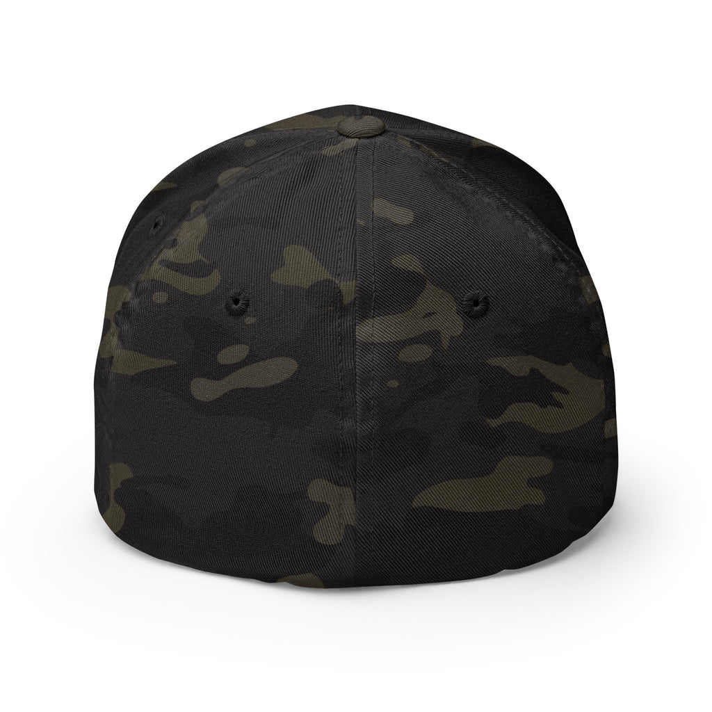 Back view of multicam black Infidel Cobra King Flexfit hat