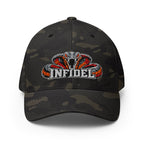 Front view of multicam black Infidel Cobra King Flexfit hat