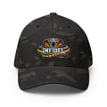 Front view of multicam black Infidel Coiled Cobra Flexfit hat