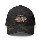 Front view of multicam black Infidel Coiled Cobra Flexfit hat