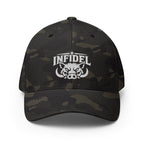 Front view of multicam black Infidel War Pig Flexfit hat
