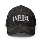 Front view of multicam black Infidel Spike Flexfit hat