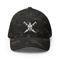 Multicam Black structured Flexfit cap, front view with Call to Arms embroidery